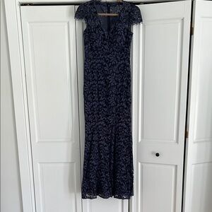 Elegant Navy Lace Dress